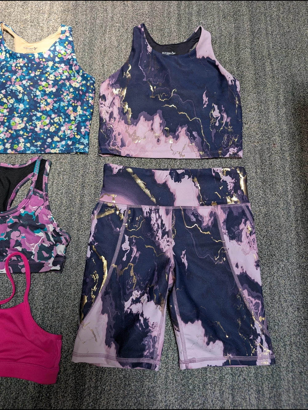 Old Navy Mixed Activewear Sports Bras & Shorts - Multi Color Sz Medium 8